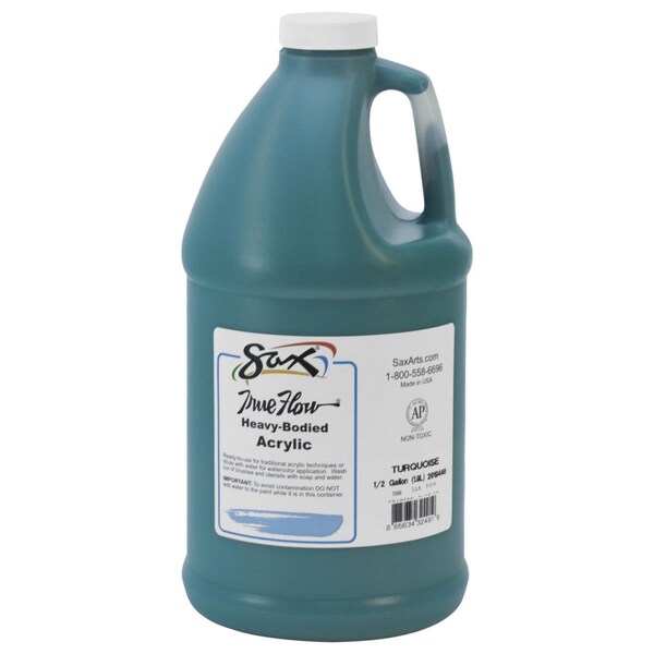 Sax 2019440 0.5 gal True Flow Heavy Body Acrylic Paint; Turquoise